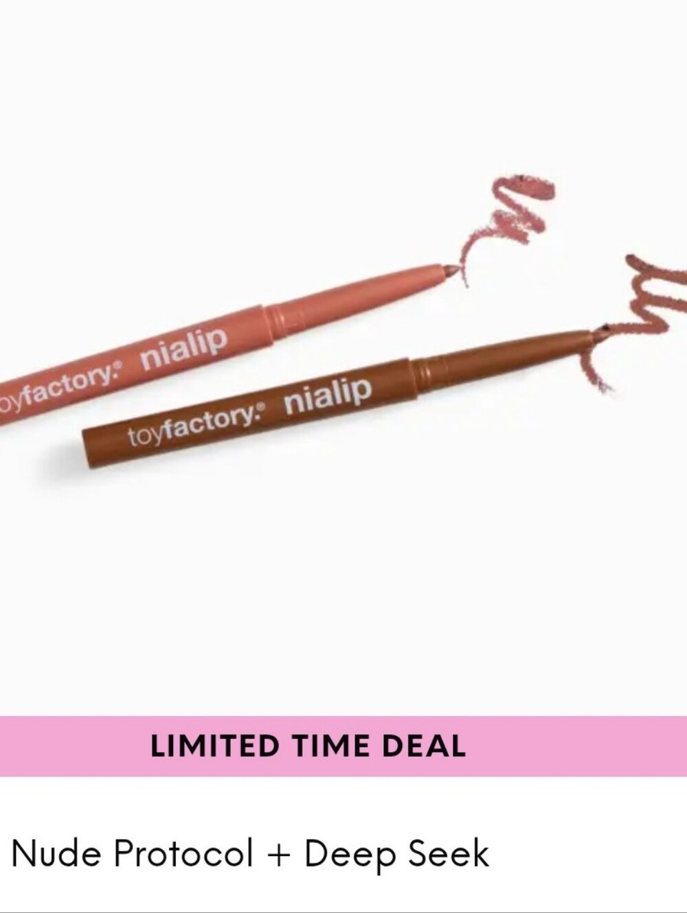 Toyfactory Nia Lip Lip Liner Duo Kit In Nude Protocol/Deep Seek BNIB Sealed